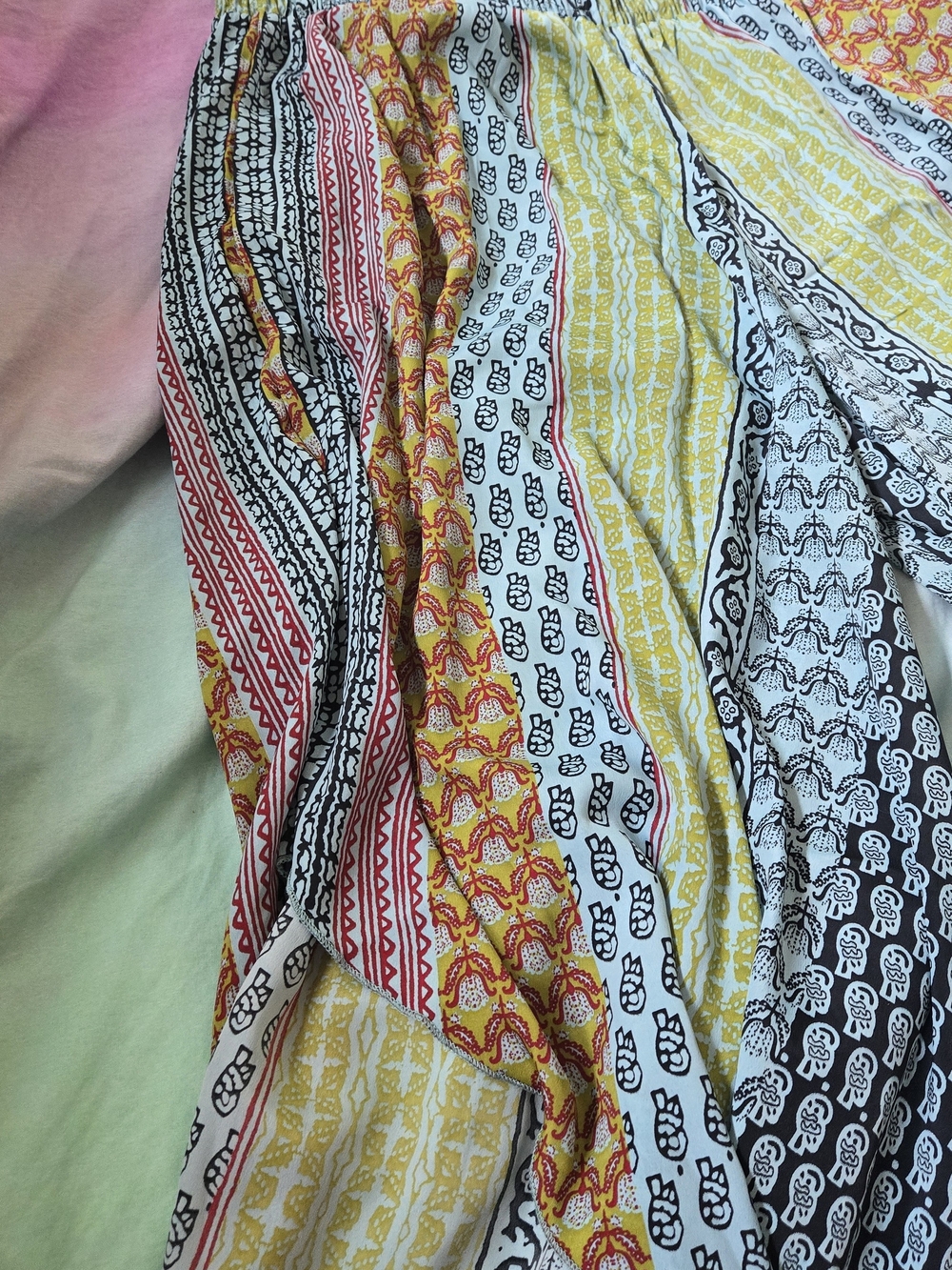 Bohemian Wide-Leg Printed Palazzo Pants in Multi-Striped - Picture 5 of 6
